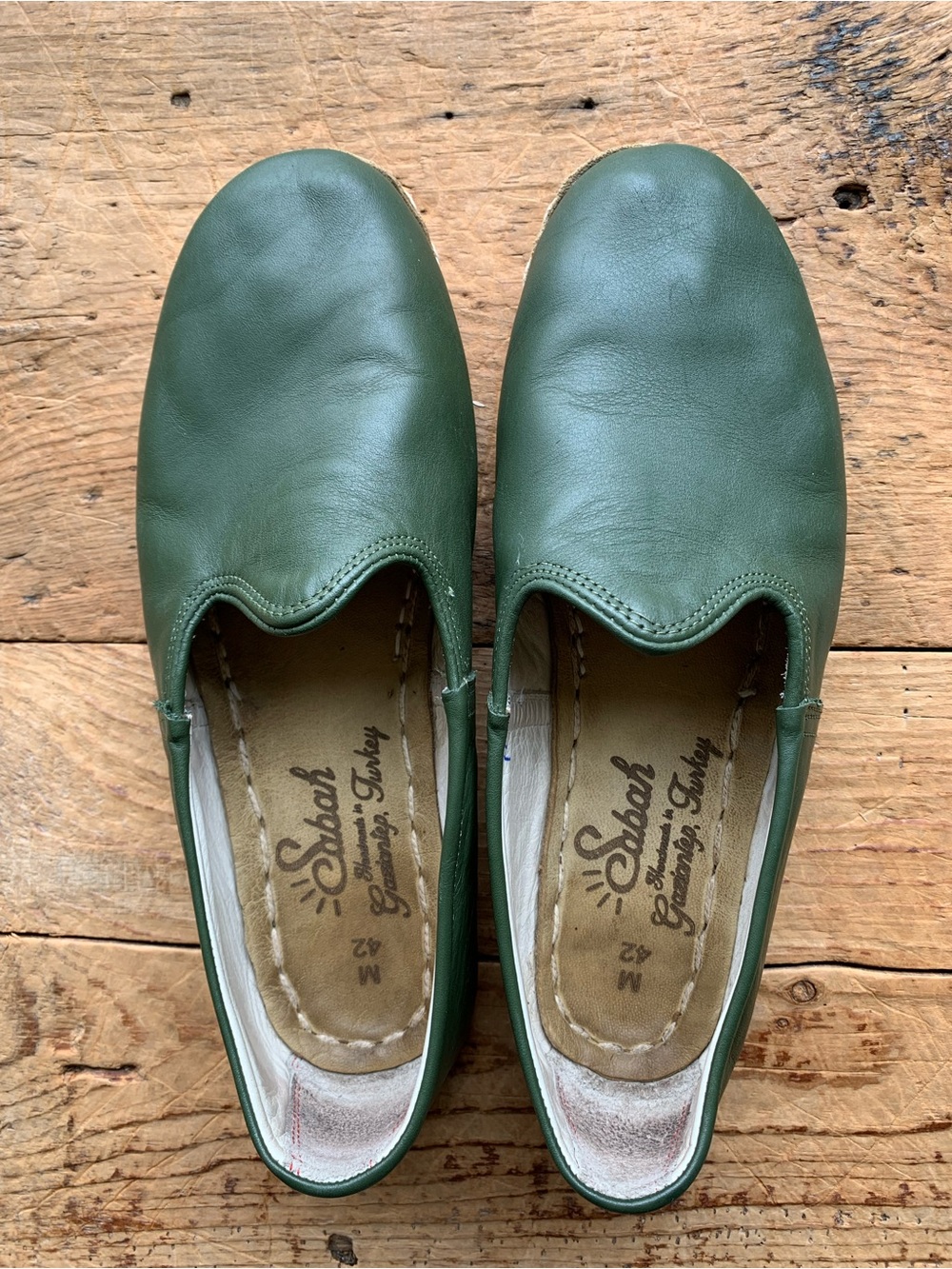 Sabah Green Leather Handmade Turkish shoes